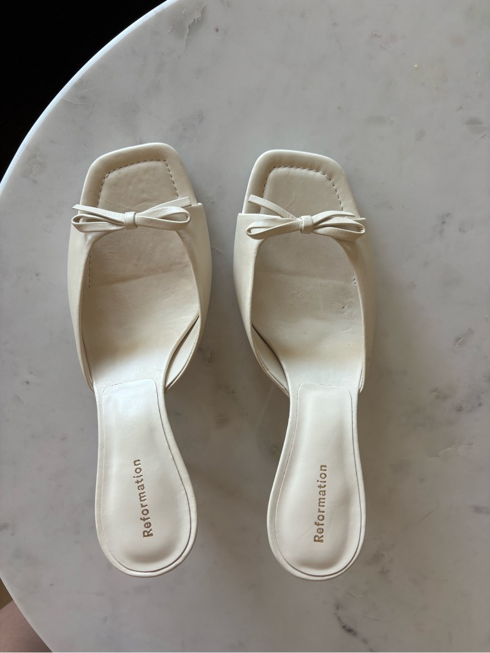 Reformation Clementine Almond Heeled Mule Sandal - Picture 3 of 8